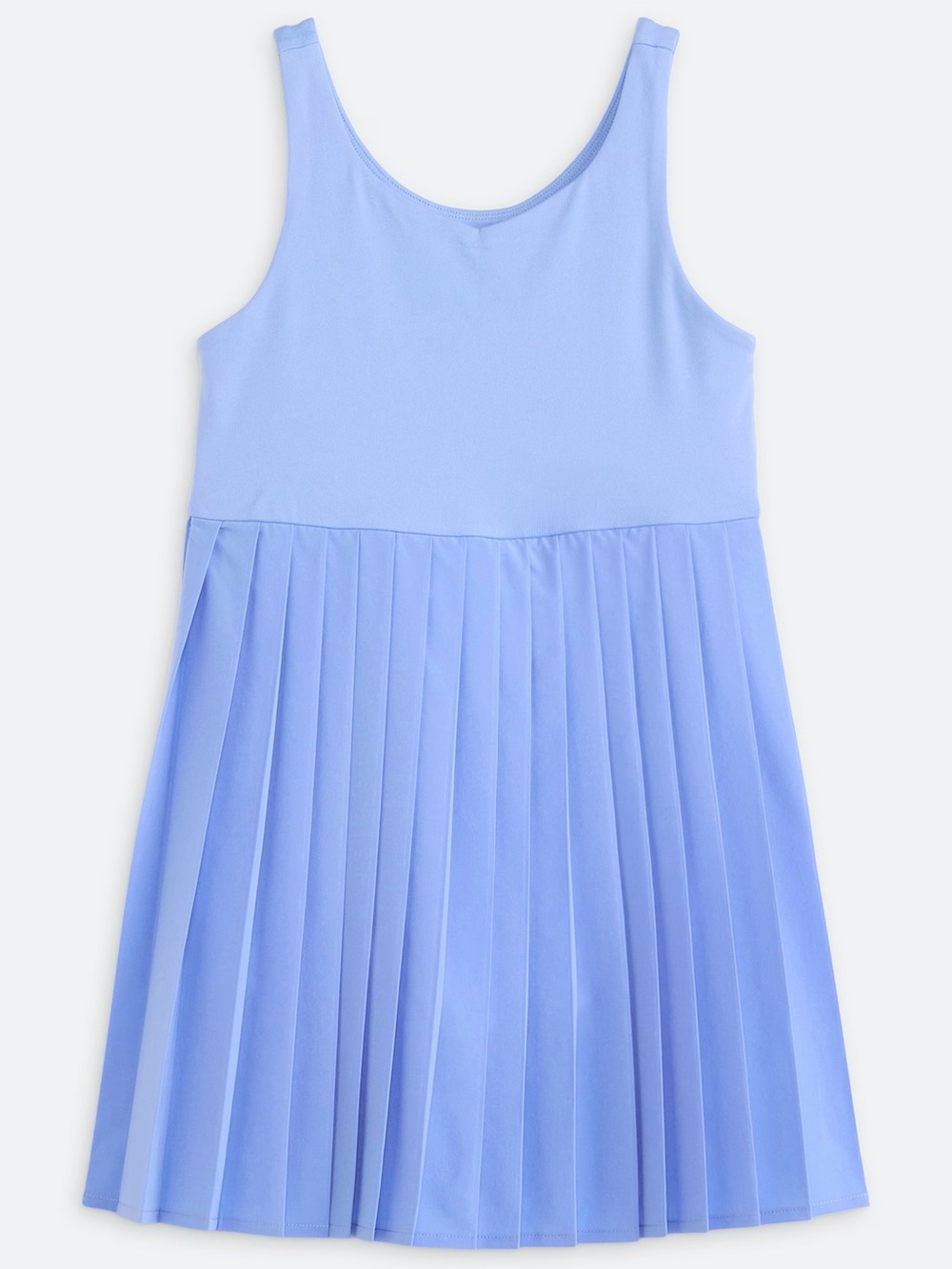 Wander Light Blue Pleated Casual Kids Dress
